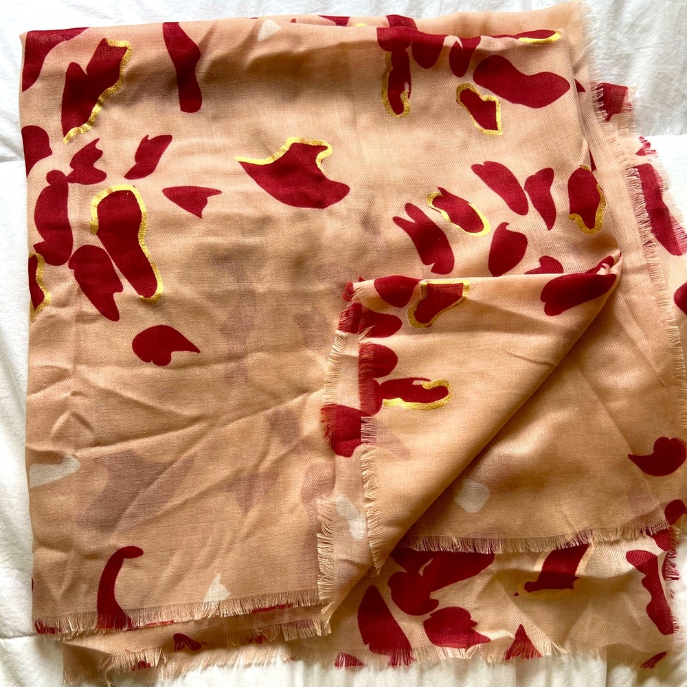 Red and Pink Abstract Scarf